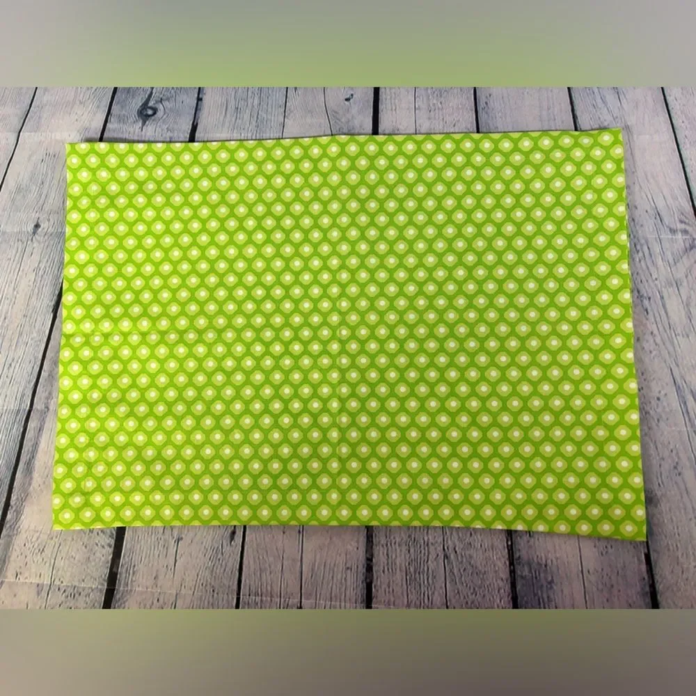 Hen House Lime Green White Dot Cottagecore Preppy Cloth Set of 4 Placemats
